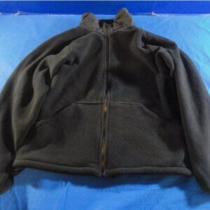 SMALL COLD WEATHER FULL ZIP UP NO HOOD MILITARY USGI BLACK FLEECE JACKET RC 2090